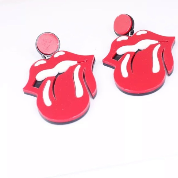 Earrings Red Lips Fashionable & Trendy! - Picture 2 of 3